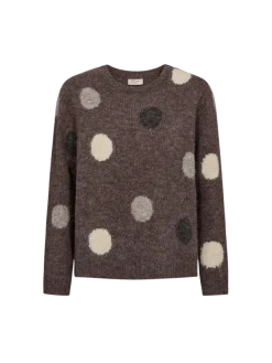 Freequent Naisten Neule, LOUISA PULLOVER Kuosillinen Beige