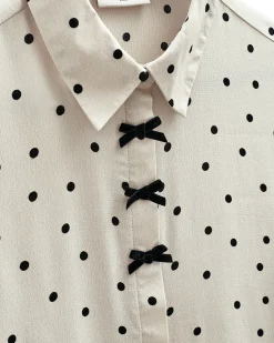 Freequent naisten paitapuserot Lovy Shirt, kuosillinen beige