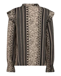 Freequent Naisten Pusero, TIDY BLOUSE Musta Kuosi