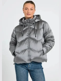 Freequent Naisten Takki, K-SHORTY JACKET Hopeanharmaa