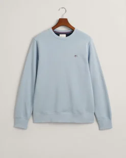 Gant Miesten Collagepaita, REG SHIELD C-NECK Vaaleansininen