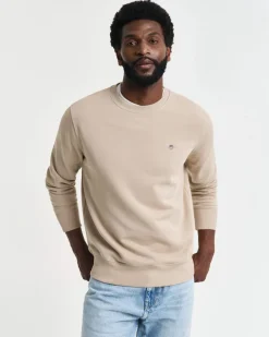 Gant Miesten Collagepaita, REG SHIELD C-NECK Beige