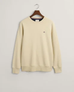 Gant Miesten Collagepaita, REG SHIELD C-NECK Vaalea Beige
