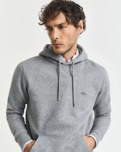 Gant miesten huppari REG SHIELD HOODIE, vaaleanharmaa