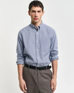 Gant miesten kauluspaita, K POPLIN MICRO GINGHAM SININEN RUUTU