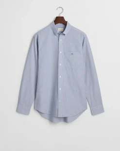 Gant miesten kauluspaita, REG DOBBY DOT STRIPE SHIRT Raidallinen Sininen