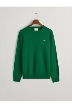 Gant Miesten Neulepaita, SUPERFINE LAMBSWOOL C-NECK Vihreä