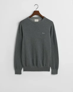Gant miesten neulepusero, K COTTON PIQUE C-NECK TUMMANHARMAA