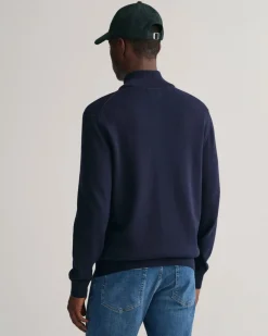 Gant Miesten Neuletakki, K CASUAL COTTON ZIP CARDIGAN Tummansininen