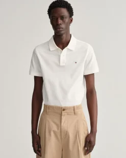 Gant Miesten Pikeepaita, K SOLID PIQUE, REGULAR FIT Valkoinen