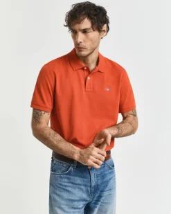 Gant Miesten Pikeepaita, REG SHIELD SS PIQUE Oranssi