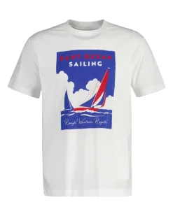 Gant miesten t-paita, GRAPHIC SS T-SHIRT Valkoinen