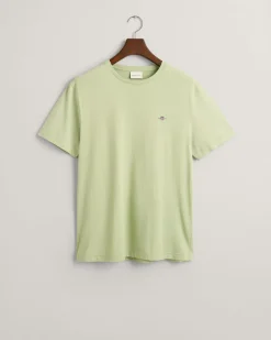 Gant Miesten T-Paita, REG SHELD SS T-SHIRT Vihreä