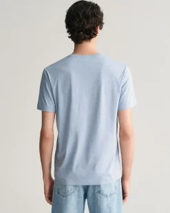 Gant Miesten T-Paita, REG SHIELD SS T-SHIRT Vaaleansininen