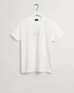 Gant Miesten T-paita, TONAL ARCHIVE SHIELD T-SHIRT Valkoinen
