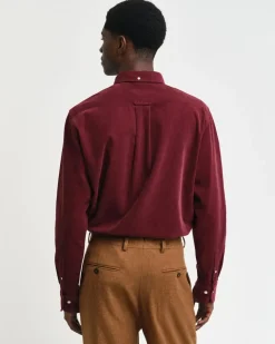 Gant miesten vakosamettikauluspaita, REG UT CORDUROY SHIRT Viininpunainen