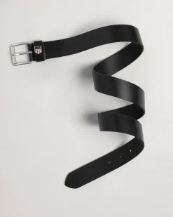 Gant Miesten Vyö RETRO SHIELD LEATHER BELT Musta