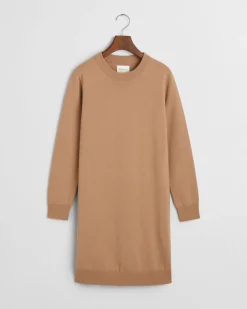 Gant naisten mekko, SUPERFINE LAMBSWOOL DRESS Vaalea Beige
