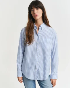 Gant naisten paitapusero, REL LUXURY OXFORD STRIPED BD SHIRT Vaaleansininen