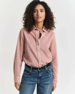 Gant naisten paita, REG CORD SHIRT Vaaleanpunainen