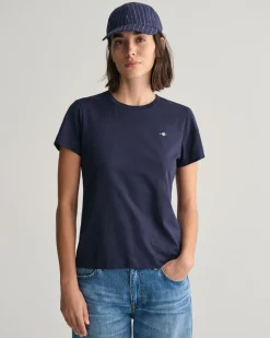 Gant naisten t-paita, REG SHIELD SS T-SHIRT Tummansininen