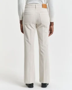 Gant naisten vakosamettihousut, SLIM FLARE STRETCH CORDUROY JEANS Luonnonvalkoinen