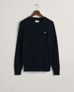 Gant neule, COTTON CABLE Tummansininen