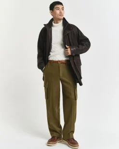 Gant neule, COTTON CABLE TURTLE NECK Luonnonvalkoinen