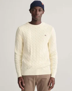 Gant neule, COTTON CABLE Valkoinen