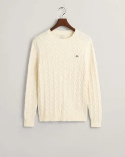 Gant neule, COTTON CABLE Valkoinen