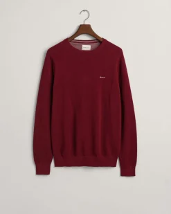 Gant neule, COTTON PIQUE C-NECK Viininpunainen