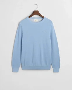 Gant neule, COTTON PIQUE C-NECK Vaaleansininen