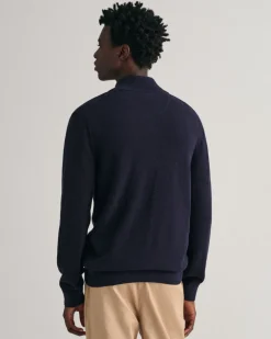 Gant neuletakki, COTTON PIQUE ZIP CARDIGAN Tummansininen