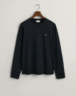 Gant t-paita, REG T LS T-SHIRT Musta
