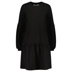 Gauhar Naisten Mekko, BALLOON SLEEVE JERSEY DRESS Musta