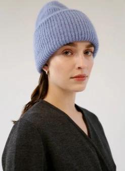Gauhar Naisten Pipo, MOHAIR BEANIE AZURE Vaaleansininen