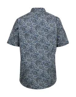 Gino marcello miesten kauluspaita, 3112063-500 SS SHIRT Sininen Kuosi