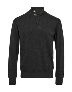 Gino marcello miesten neulepusero, GINO MARCELLO COTTON KNIT SWEATER Tummanharmaa