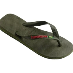 HAVAIANAS Sandaalit Unisex Brazil Logo Tummanvihreä