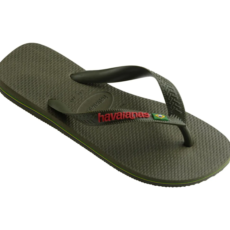 HAVAIANAS Sandaalit Unisex Brazil Logo Tummanvihreä
