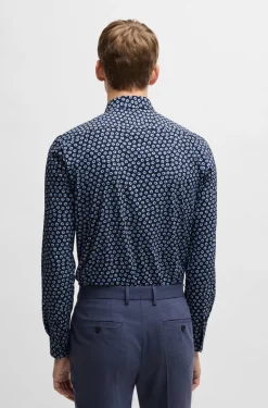 Hugo Boss miesten kauluspaita, P-ROAN PERFORMANCE SHIRT Sininen Kuosi