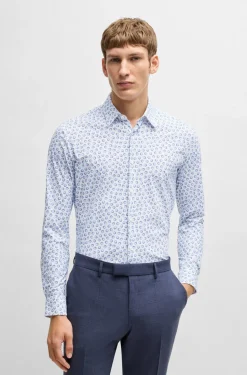 Hugo Boss miesten kauluspaita, P-ROAN PERFORMANCE SHIRT Sininen Kuosi