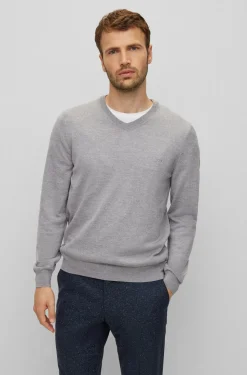 Hugo Boss miesten neule, BARAM-L V REG FIT Keskiharmaa