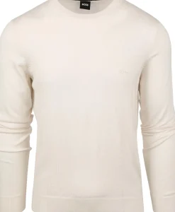 Hugo Boss Miesten Neule, BOTTO-L MERINO Luonnonvalkoinen