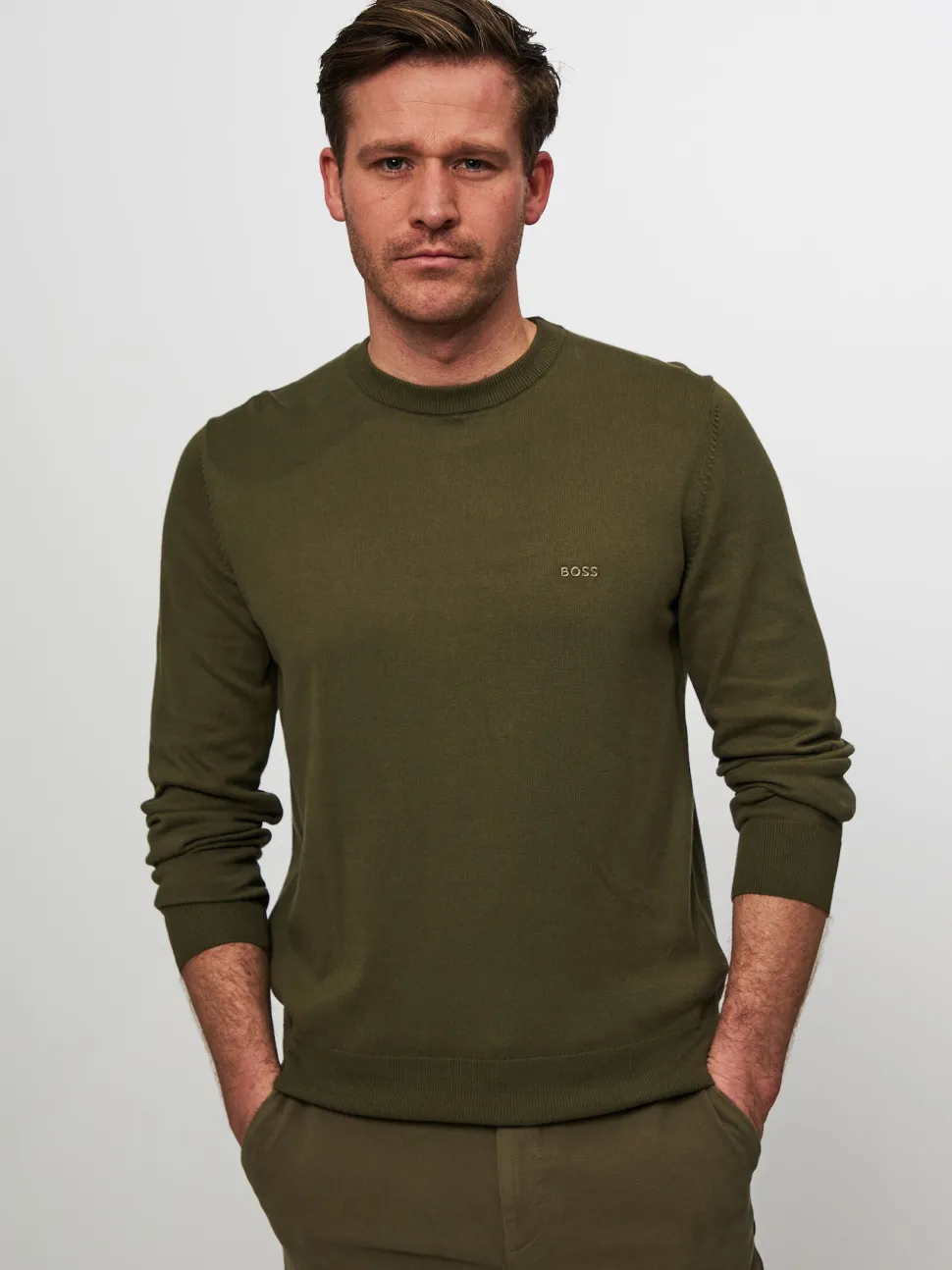 Hugo Boss miesten neule, PACAS L Armeijanvihreä