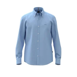 Hugo Boss miesten pellava kauluspaita, H-LIAM BD REGULAR FIT Keskisininen