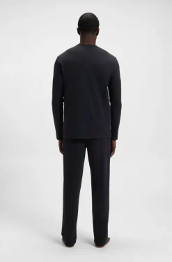Hugo Boss miesten pyjamapaita WAFFLE LS SHIRT NOS, tummansininen