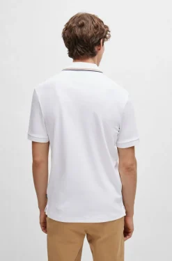 Hugo Boss Miesten Trikoo T-paita polokauluksella, PENROSE 38 NOS Valkoinen
