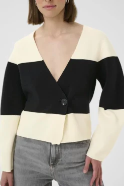 Inwear naisten neuletakki, KAYLLAIW CARDIGAN Whisper White / Black