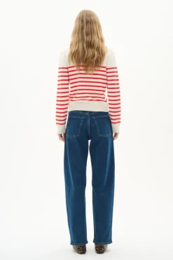 Inwear naisten neuletakki, WALLISIW CARDIGAN Red Stripe
